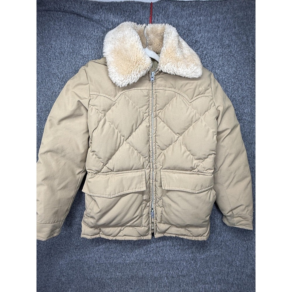 VTG 70s Schott NYC Goose Down Diamond Quilted Puffer Coat Jacket USA Made Mens M